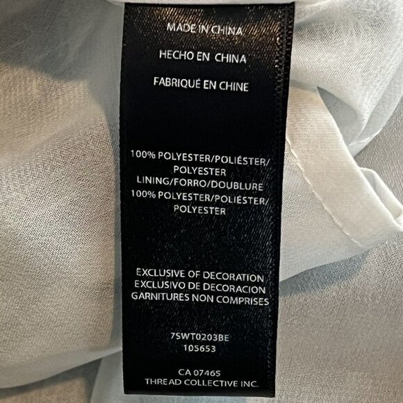 Bebe Sleeveless Blouse Tropical Chiffon Leaf Print Clear Sequins Size 6 NWT - Picture 13 of 13